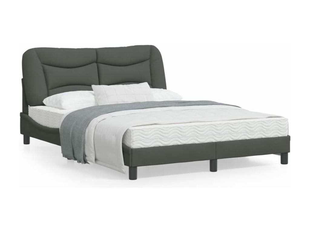 Gray Fabric Bed Frame, 140 x 200 cm
