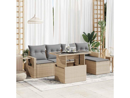 Beige Woven Resin Wicker Outdoor Furniture Set - dlz1766461564467