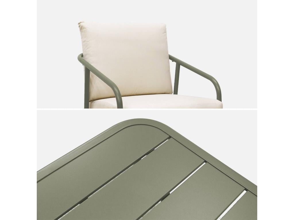 Beige Metal Outdoor Furniture Set