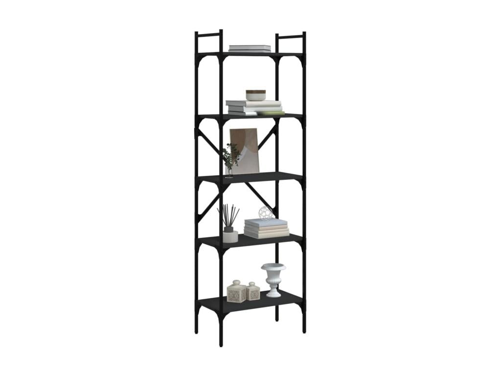Black Engineered Wood Bookcase, 56 x 31.5 x 174 cm
