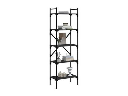 Black Engineered Wood Bookcase, 56 x 31.5 x 174 cm