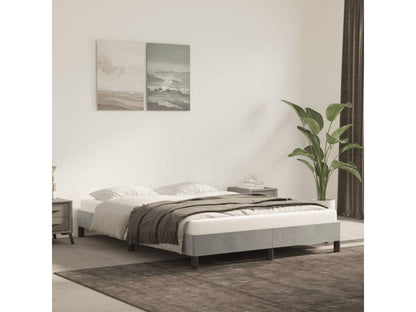Gray Velvet Bed Frame, 140 x 200 cm