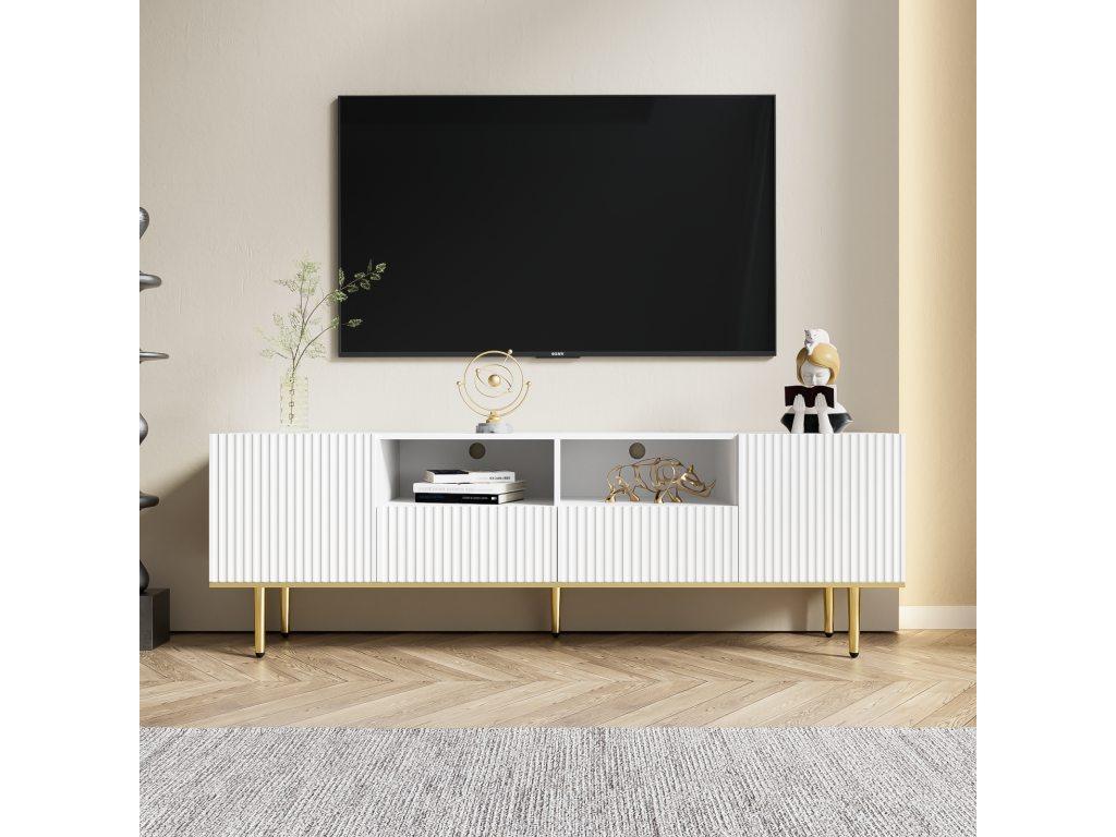 White TV Stand, 165 x 36 x 55 cm