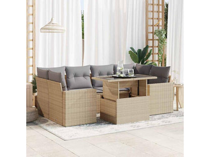 Beige Woven Resin Wicker Outdoor Furniture Set - dlz1766461558280