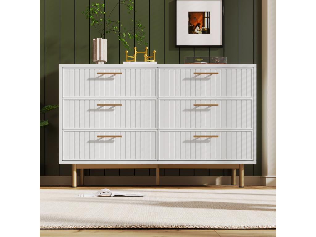 White Metal Dresser, 120 x 40 x 75 cm