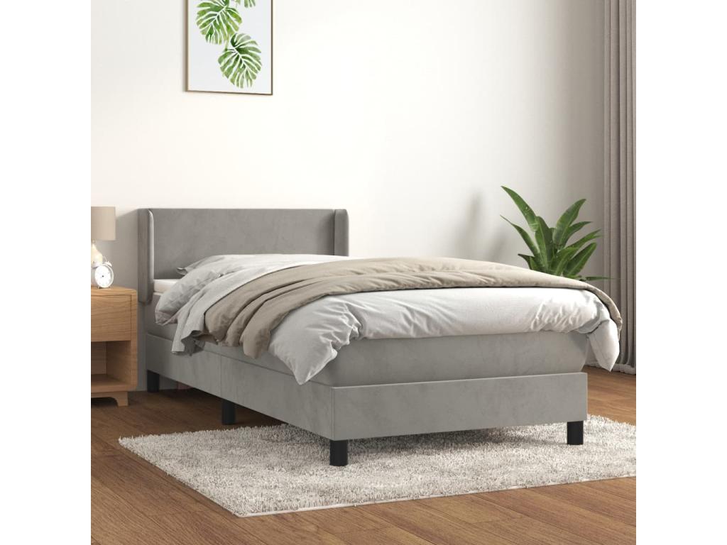 Gray Velvet Mattress, 100 x 200 cm - dlz1766461718181