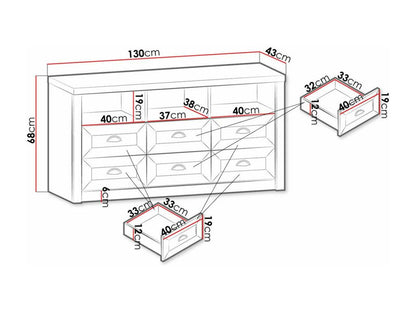 Gray Oak Wood Dresser