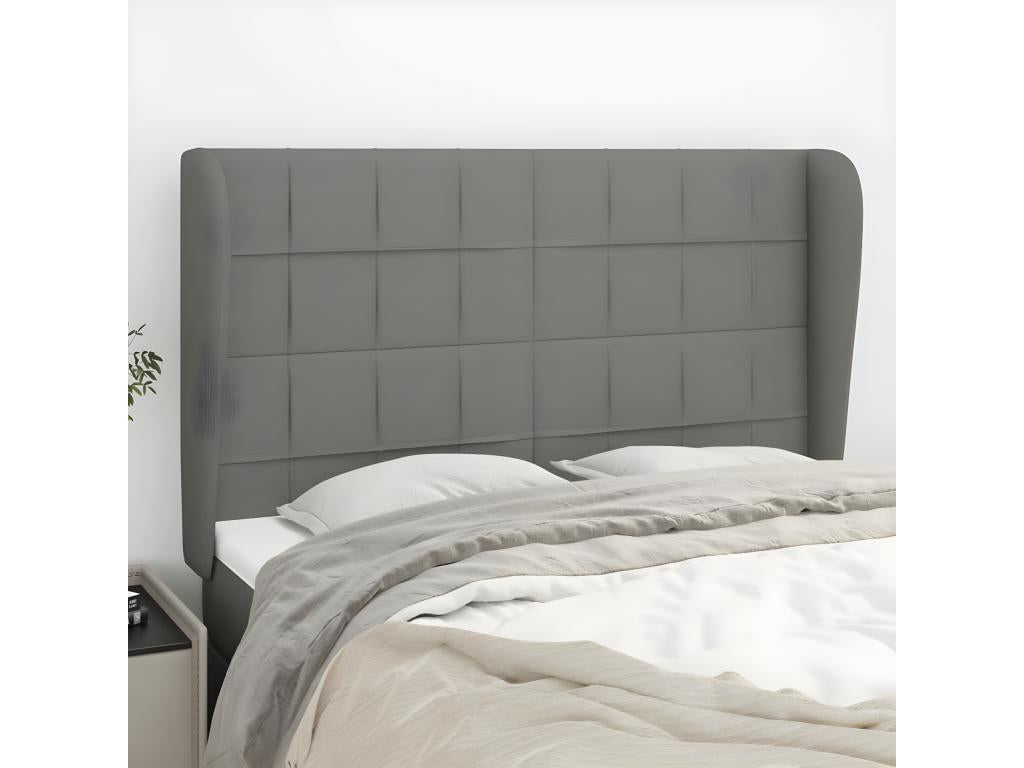Gray Fabric Bed, 147 x 23 x 118 cm