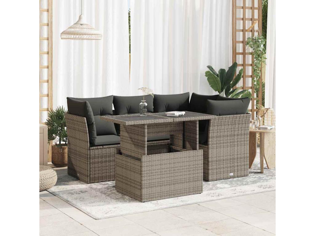 Gray Woven Resin Wicker Outdoor Furniture Set - dlz1766461712024