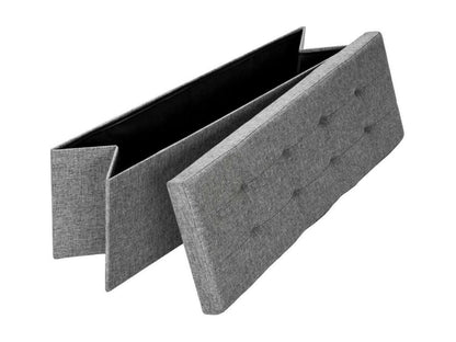 Gray Fabric Bench, 110 x 38 x 38 cm