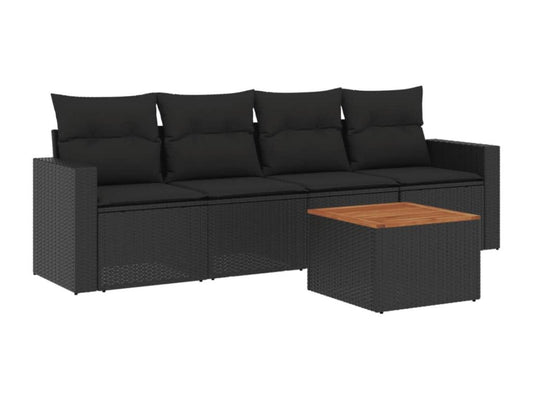 Black Woven Resin Wicker Outdoor Furniture Set - dlz1766461437170