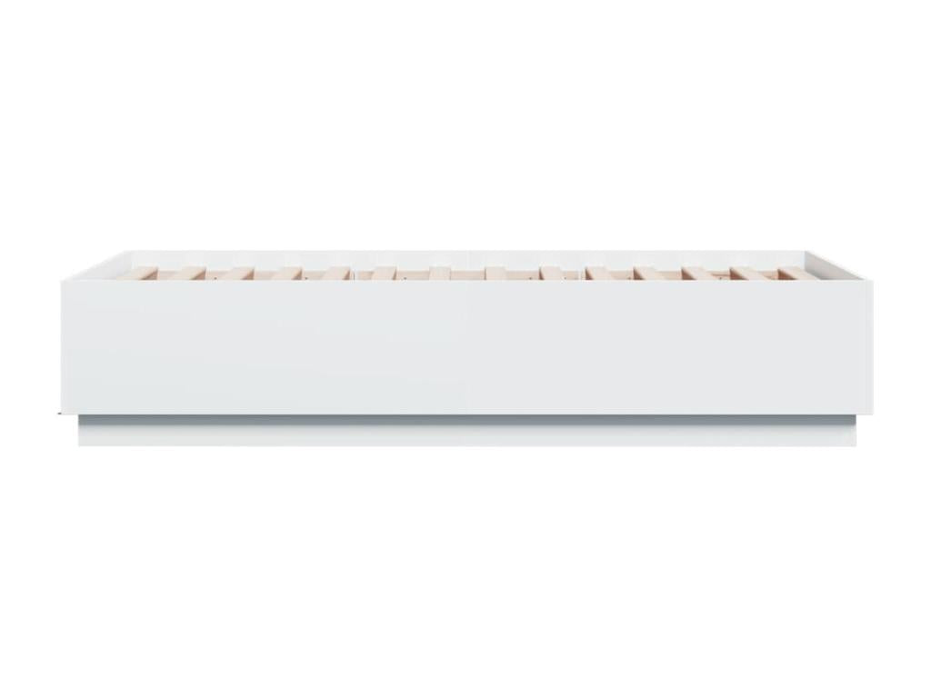 White Engineered Wood Bed Frame, 90 x 190 cm
