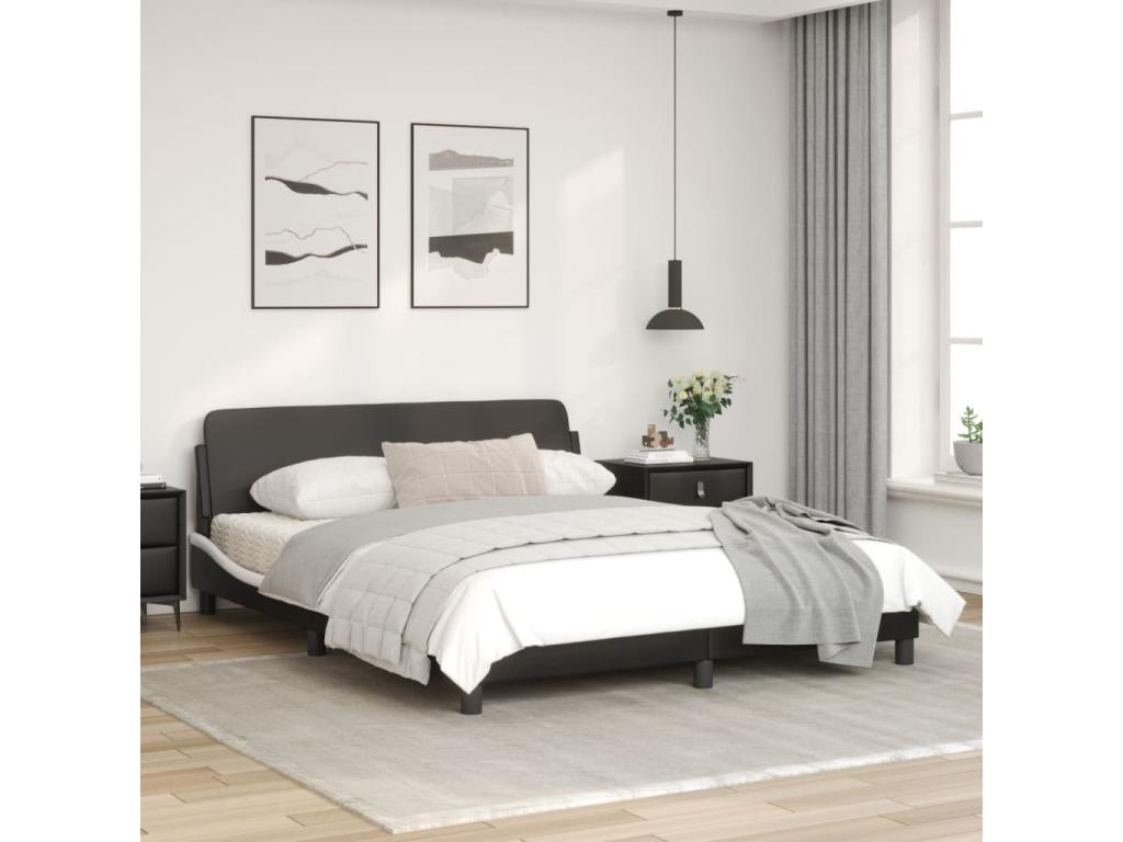 Black Faux Leather Bed Frame, 160 x 200 cm