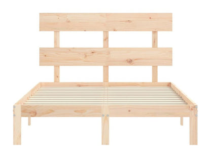 Natural Solid Wood Bed Frame, 140 x 200 cm