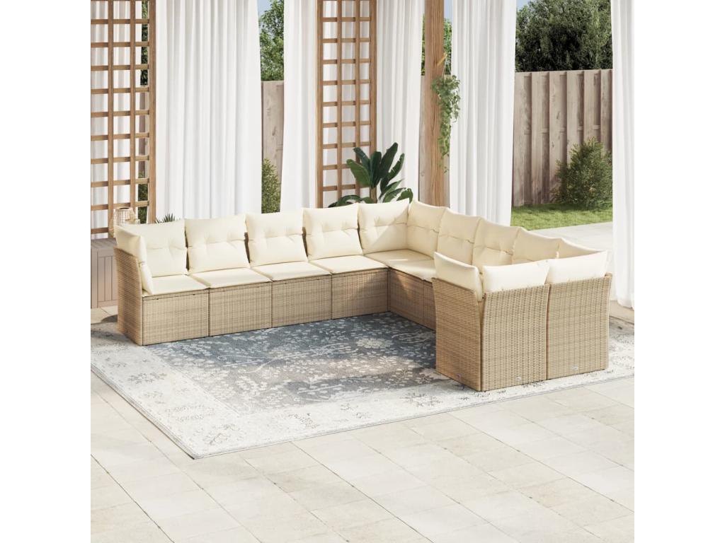 Beige Woven Resin Wicker Outdoor Furniture Set - dlz1766461514103