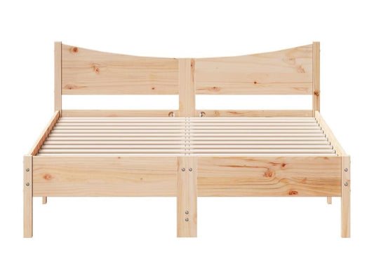Natural Pine Wood Bed Frame, 140 x 190 cm