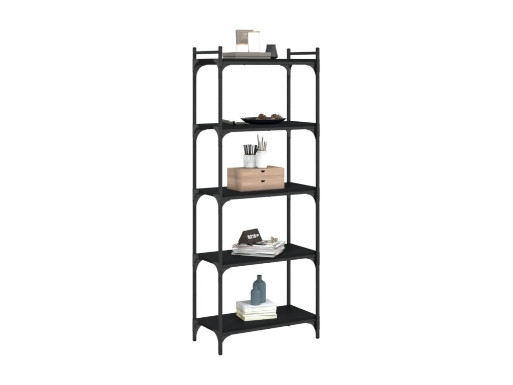 Black Engineered Wood Bookcase, 60 x 30 x 154 cm