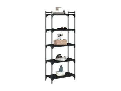 Black Engineered Wood Bookcase, 60 x 30 x 154 cm