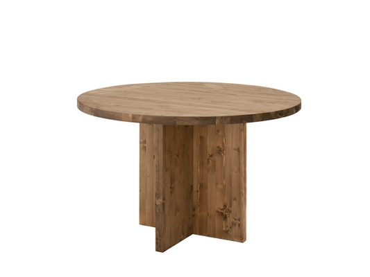 Brown Pine Wood Dining Table, 110 x 75 cm