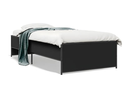Black Engineered Wood Bed Frame, 90 x 200 cm