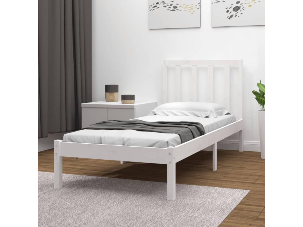 White Pine Wood Bed Frame, 90 x 190 cm