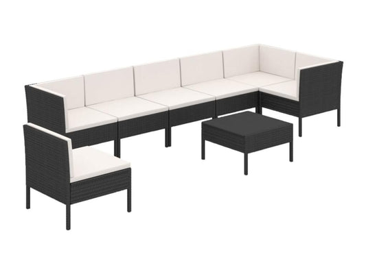 Black Woven Resin Wicker Outdoor Furniture Set - dlz1766460881102