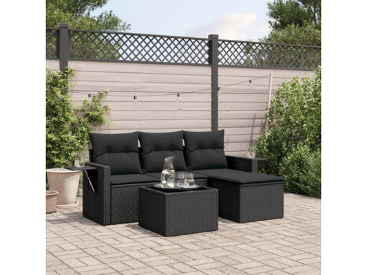 Black Woven Resin Wicker Outdoor Furniture Set - dlz1766461493911