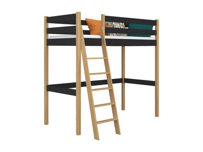 Black Oak Wood Bed, 90 x 180 cm