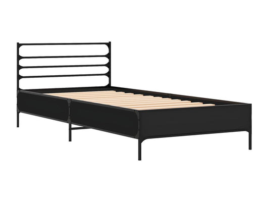 Black Engineered Wood Bed Frame, 100 x 200 cm