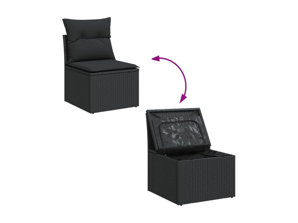 Black Woven Resin Wicker Outdoor Furniture Set - dlz1766461437170