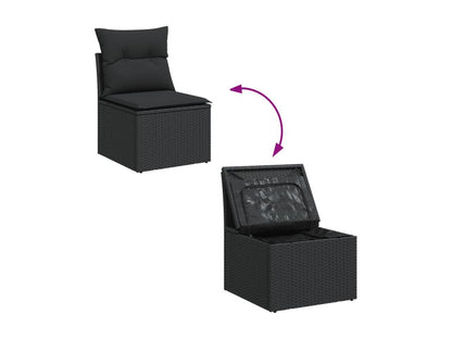 Black Woven Resin Wicker Outdoor Furniture Set - dlz1766461437170