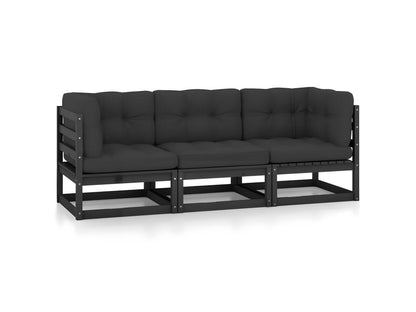 Black Pine Wood Sofa