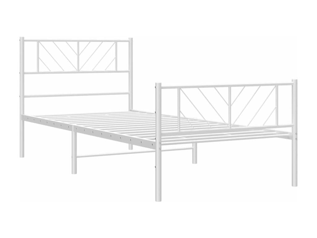 White Metal Bed Frame, 100 x 190 cm - dlz1766461478117