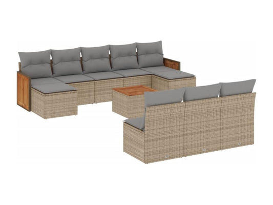 Beige Woven Resin Wicker Outdoor Furniture Set - dlz1766461818641