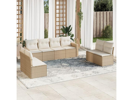 Beige Woven Resin Wicker Outdoor Furniture Set - dlz1766461371019