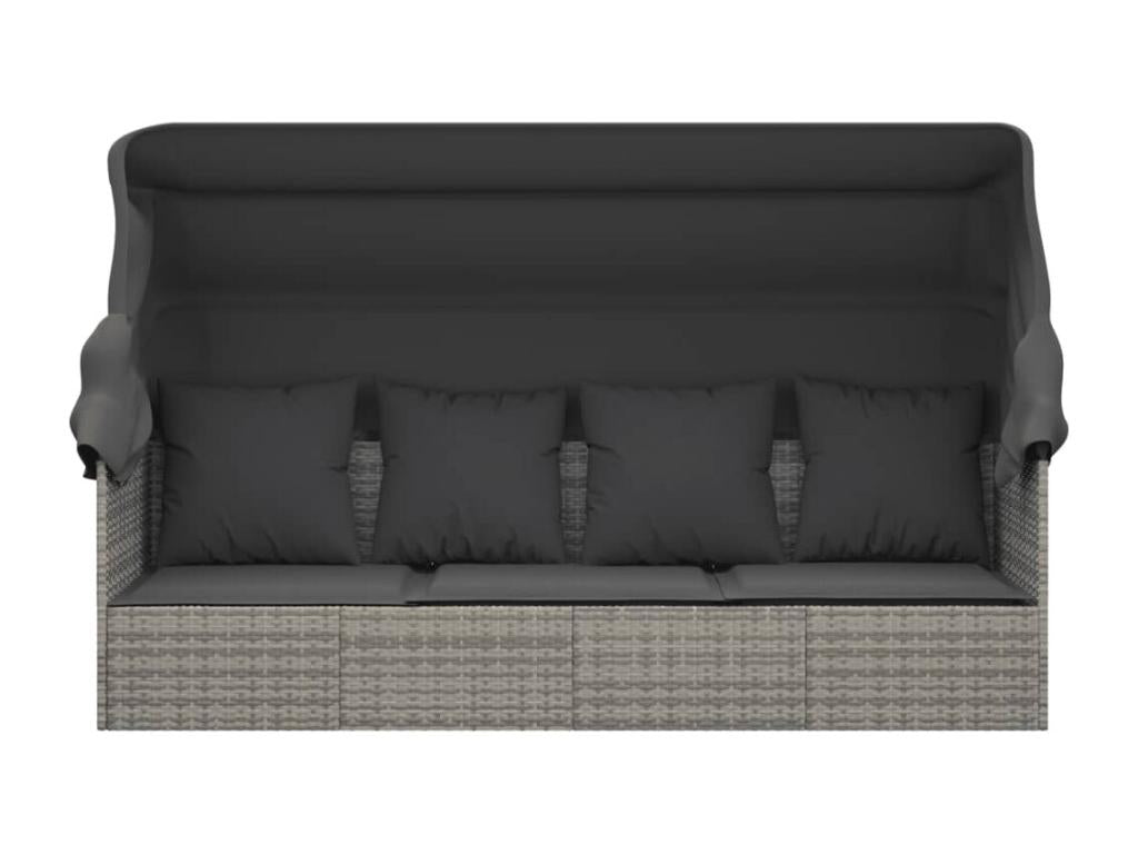 Gray Woven Resin Wicker Bed