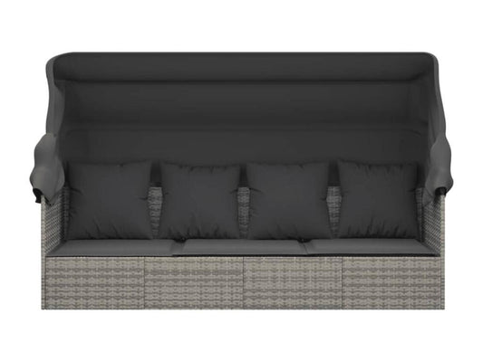 Gray Woven Resin Wicker Bed