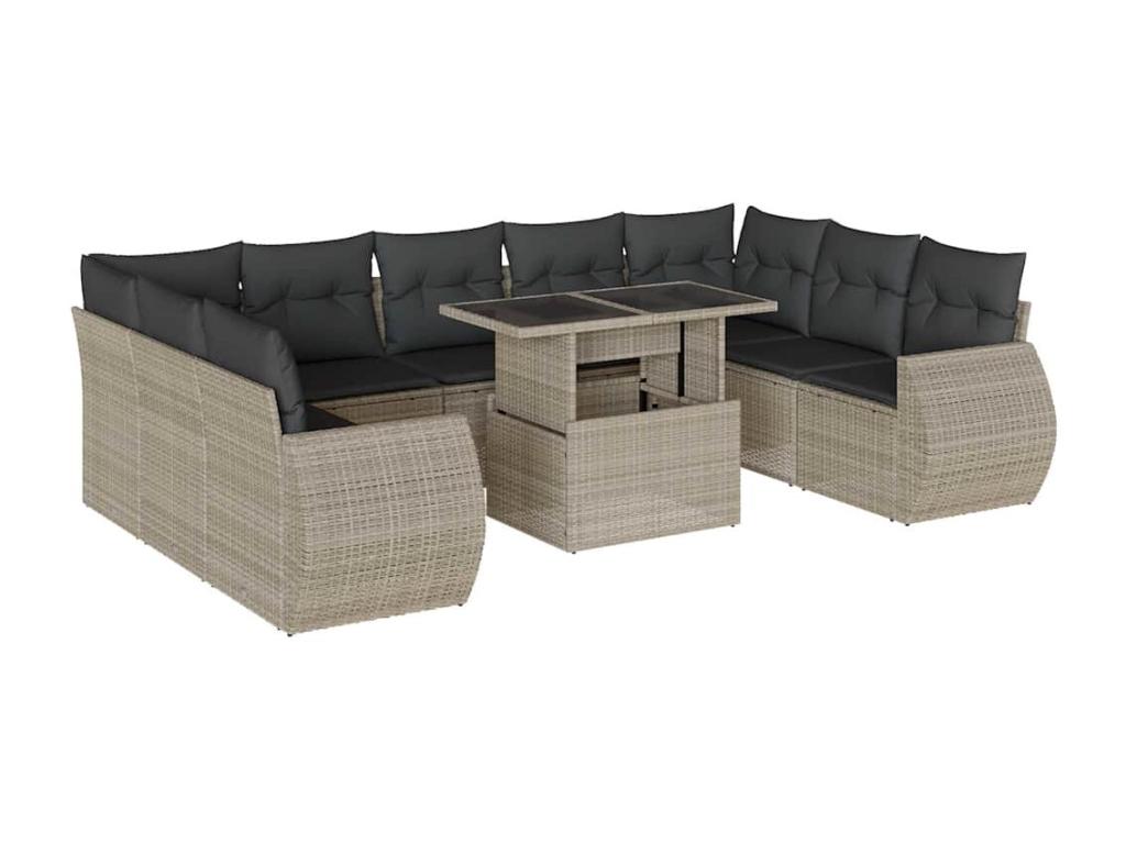 Gray Woven Resin Wicker Outdoor Furniture Set - dlz1766460997650