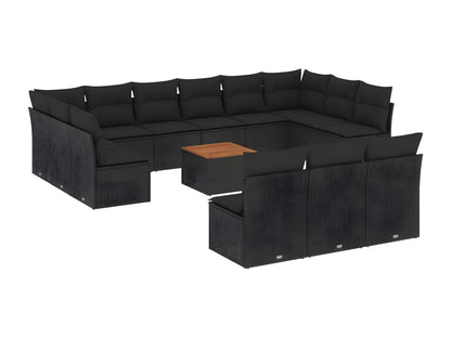 Black Woven Resin Wicker Outdoor Furniture Set