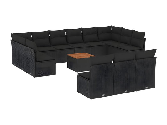 Black Woven Resin Wicker Outdoor Furniture Set