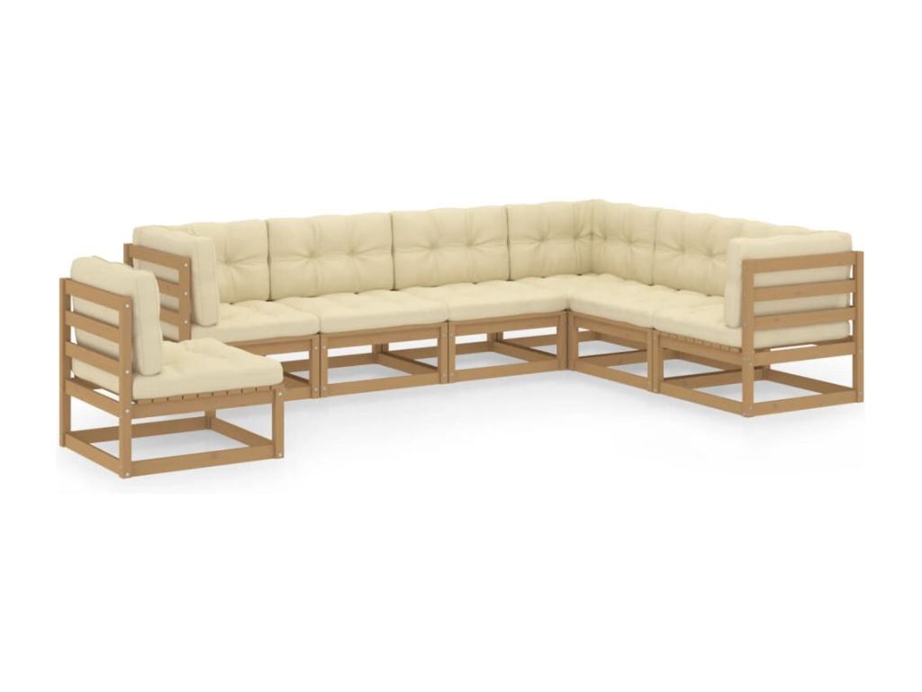 Brown Pine Wood Outdoor Furniture Set - dlz1766461229057