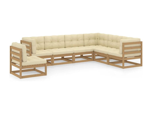 Brown Pine Wood Outdoor Furniture Set - dlz1766461229057