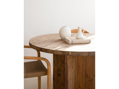 Brown Pine Wood Dining Table, 110 x 75 cm