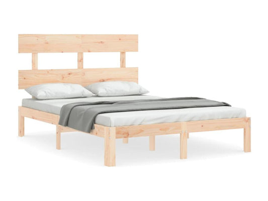 Natural Solid Wood Bed Frame, 140 x 200 cm