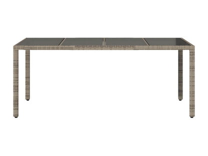 Gray Glass Table, 190 x 90 x 75 cm