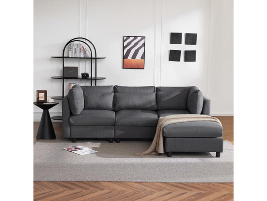 Gray Fabric Sofa Bed, 220 x 83 x 81 cm