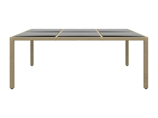 Beige Glass Table, 200 x 150 x 75 cm