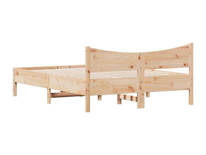 Natural Pine Wood Bed Frame, 140 x 190 cm