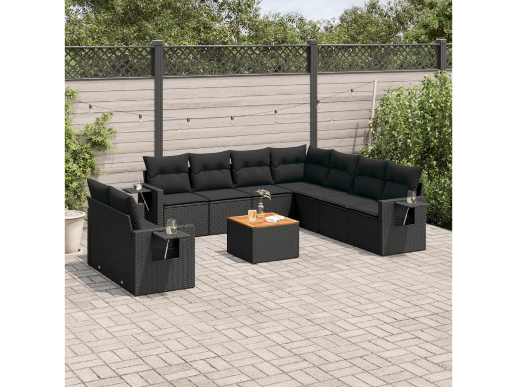 Black Woven Resin Wicker Outdoor Furniture Set - dlz1766461173675