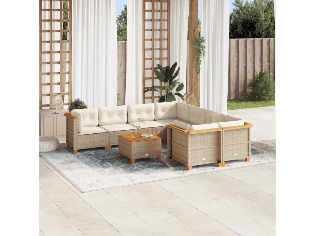 Beige Woven Resin Wicker Outdoor Furniture Set - dlz1766461115151